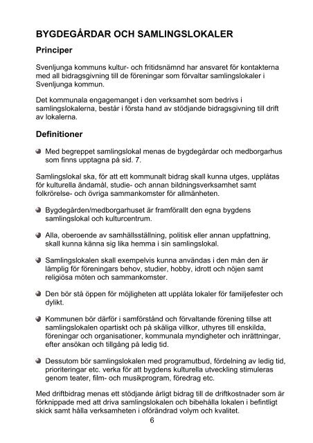 Bidragsregler för föreningar.pdf - Svenljunga kommun