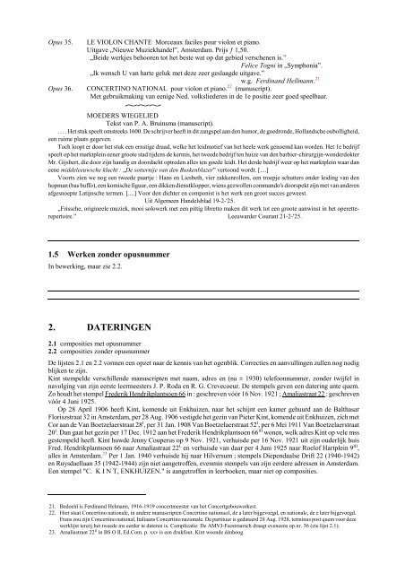 Download hier de werklijsten van Cor Kint (pdf)