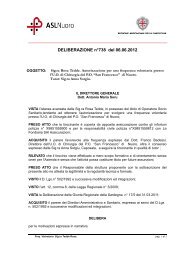 DELIBERAZIONE n°738 del 06.06.2012 - Asl Nuoro