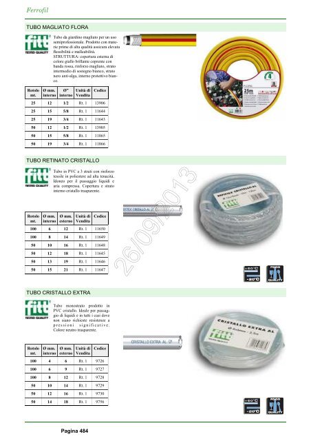 Catalogo Ferrofil 26/09/2013