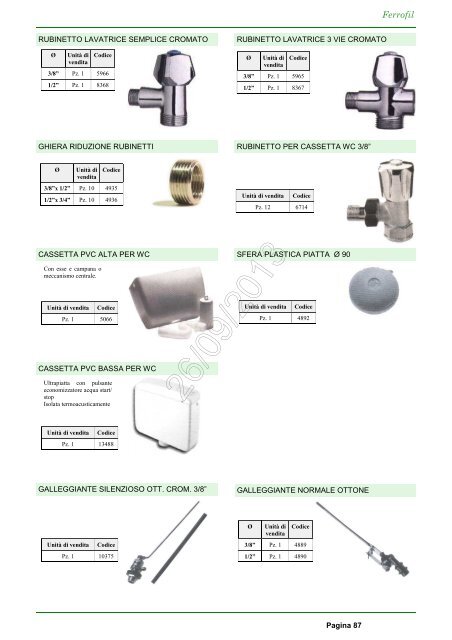 Catalogo Ferrofil 26/09/2013