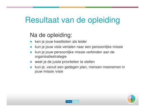 Resultaatgericht Leiderschap - Tele'Train