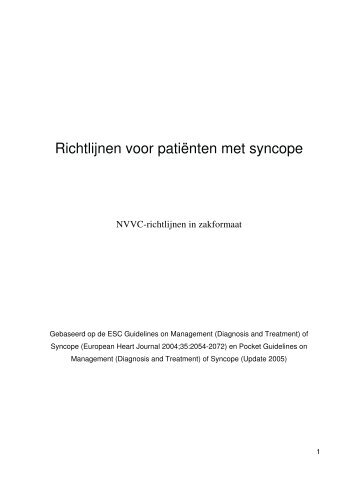Richtlijnen voor patiënten met syncope