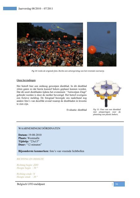 Jaarverslag 08/2010 – 07/2011 - Belgisch UFO-meldpunt