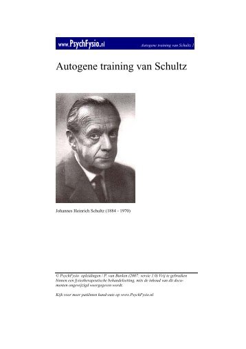 Autogene training van Schultz - PsychFysio Opleidingen