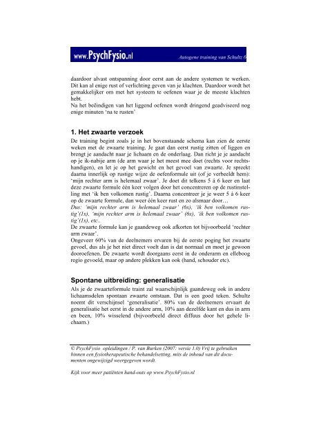 Autogene training van Schultz - PsychFysio Opleidingen