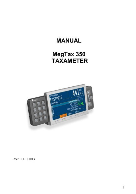 Användarmanual MegTax 350 - Structab AB