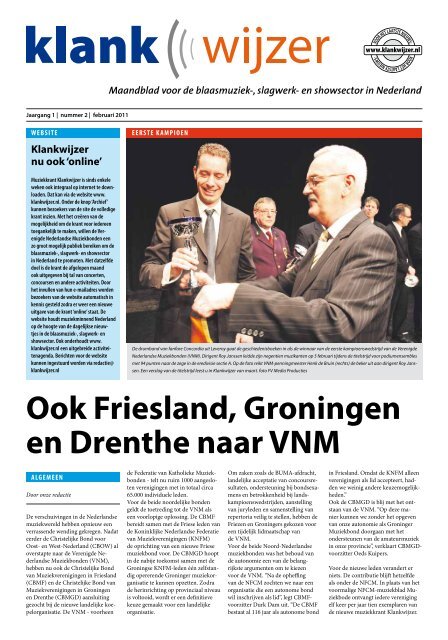 Ook Friesland, Groningen en Drenthe naar VNM - Klankwijzer