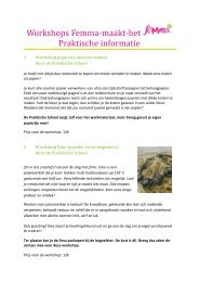 Workshops Femma-maakt-het Praktische informatie