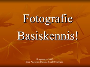 Fotografie de basiskennis! - Cineklub Rumst