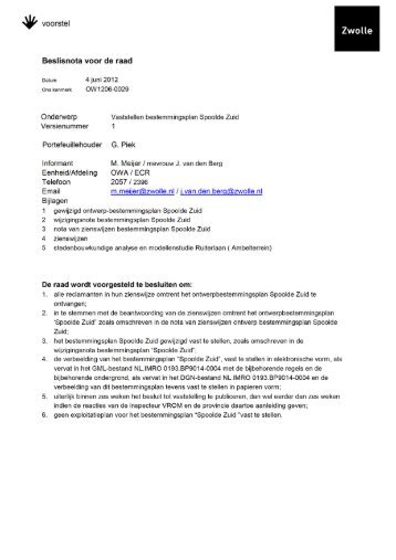 Stedenbouwkundige analyse en modellenstudie ... - Gemeente Zwolle