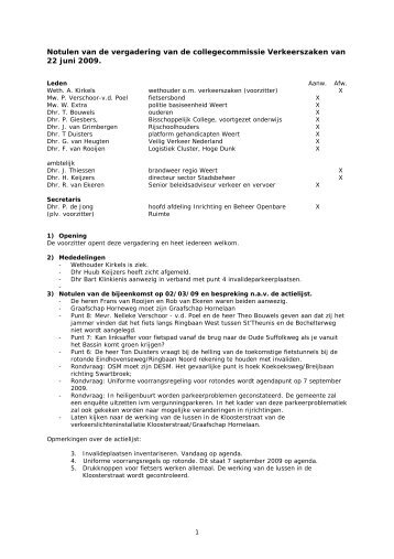 2009-06-22 Verslag commissie Verkeerszaken - Gemeente Weert