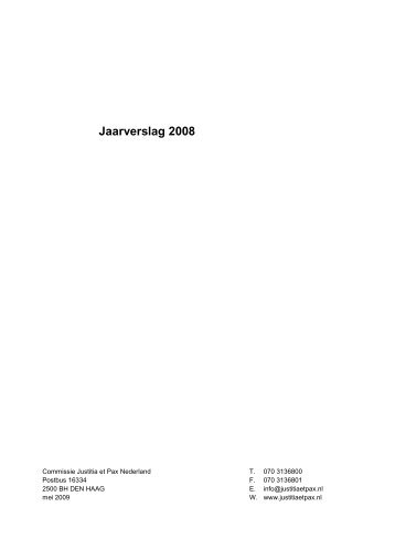 Jaarverslag 2008 , definitief, 6 mei 09, door ADA ... - Justitia et Pax