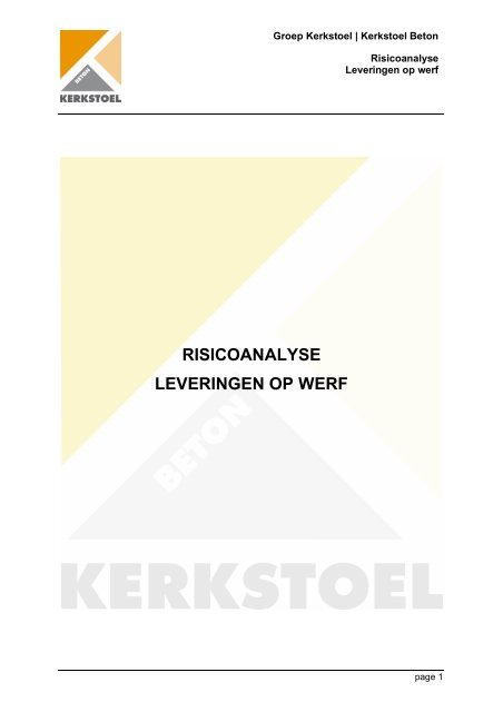 Risico-analyse - Kerkstoel Beton