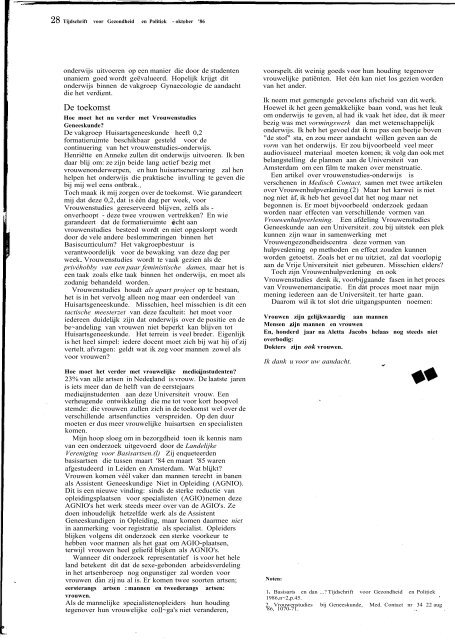 Tijdschrift Gezondheid en Politiek jaargang 1986 nr 3