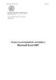 Att göra investeringskalkyler med hjälp av Microsoft Excel 2007