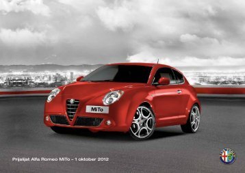 Prijslijst Alfa Romeo MiTo – 1 oktober 2012 - DC Berkel Autobedrijven