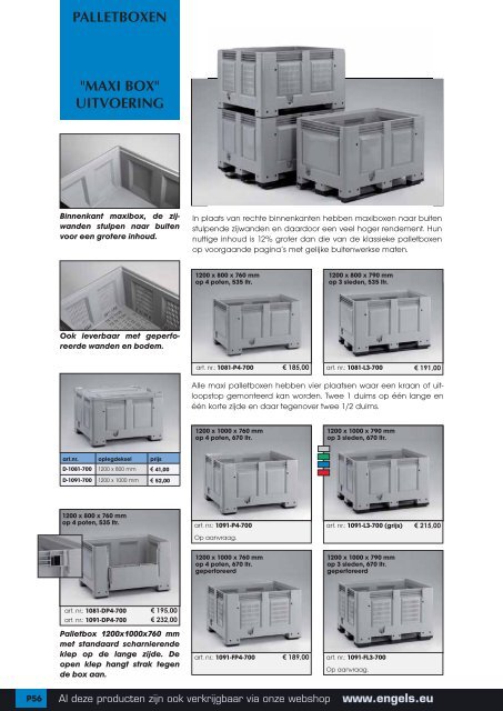 UIT VOORRAAD LEVERBAAR BAKKEN ... - Engels Logistics