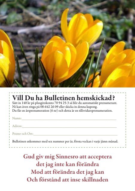 Bulletinen nr 2 2013 - Anonyma Alkoholister i Sverige