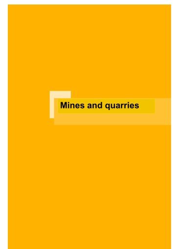 Mines and quarries - Ministère de l'énergie et des mines