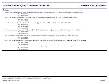 Marine Exchange of Southern California Committee Assignmnets