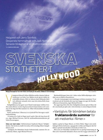 Svenska stoltheter i Hollywood. - Dagens Arbete