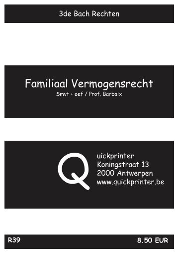 Familiaal Vermogensrecht - Quickprinter