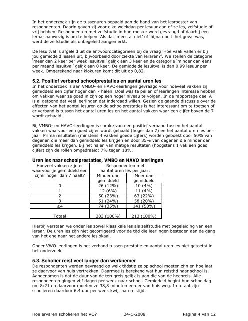 Hoe ervaren scholieren het VO? - Stichting voor Persoonlijk Onderwijs