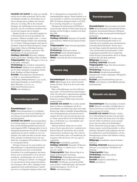 Rapport 2009:1 Nyfiken på naturvetenskap och teknik - Skolverket