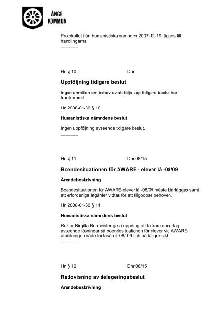 Humanistiska nämndens protokoll 2008-01-30.pdf - Ånge kommun