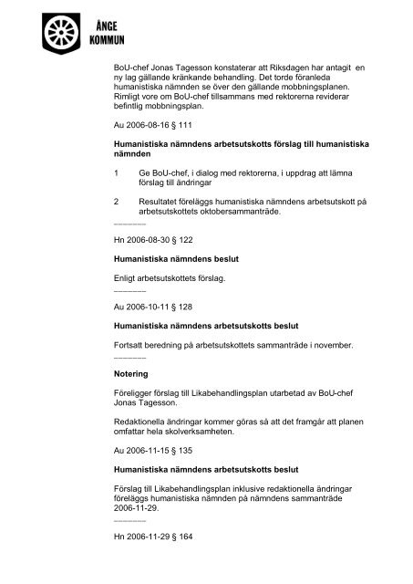 Humanistiska nämndens protokoll 2008-01-30.pdf - Ånge kommun