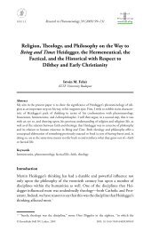 Religion, Theology, and Philosophy on the Way to Being and Time ...