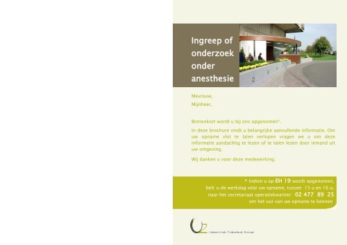 Ingreep of onderzoek onder anesthesie - UZ Brussel: Patientinfo