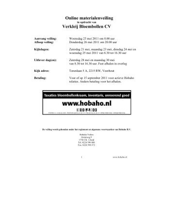 Online materialenveiling Verkleij Bloembollen CV - Hobaho