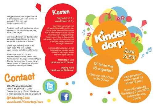 Flyer Kinderdorp Joure 2013 - Miks welzijn