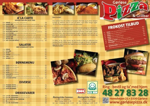 Gørløse Pizza & Grilbar fået nye menukort, du kan midlertidigt ...