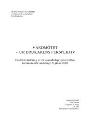 Vårdmötet - ur brukarens perspektiv. En ... - FoU Nordväst