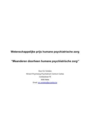 Meanderen doorheen humane psychiatrische zorg - PC Caritas