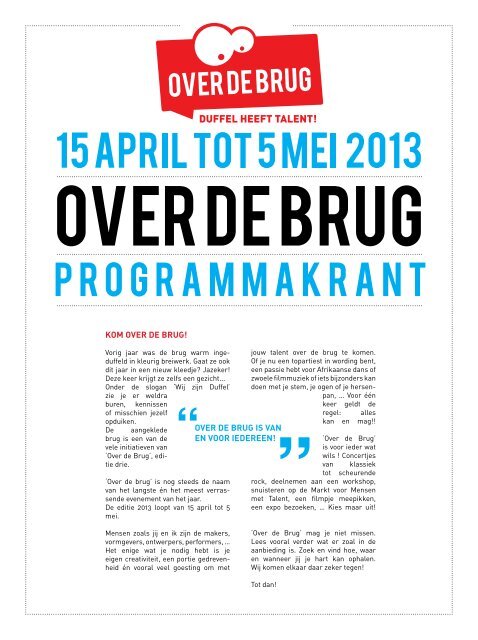 5) PROGRAMMA 'Over de brug' - Gemeente Duffel