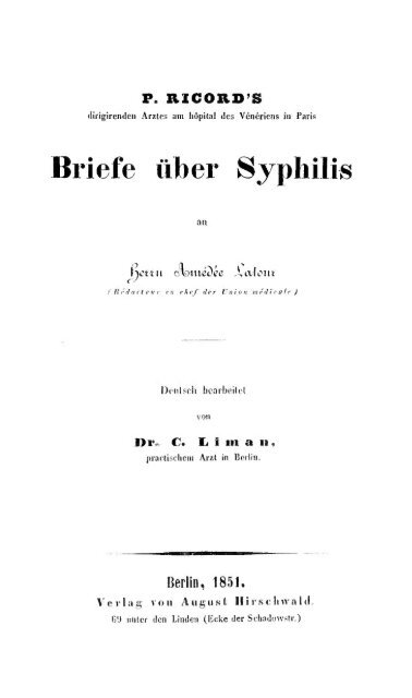Briefe über Syphilis