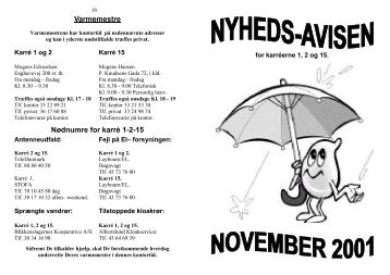 Nødnumre for karré 1-2-15 Varmemestre - Nyheds-Avisen