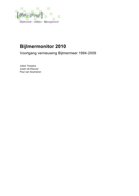Bijlmermonitor 2010 - Projectbureau Vernieuwing Bijlmermeer