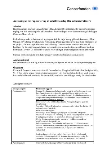 Anvisningar för administratörer (PDF) - Cancerfonden