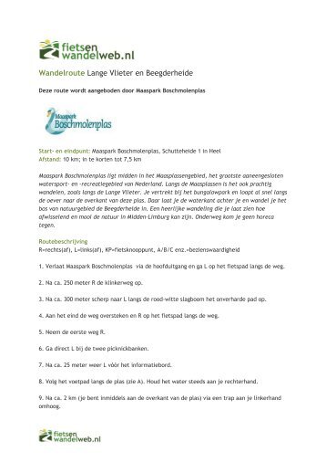 Wandelroute Lange Vlieter en Beegderheide - Fietsenwandelweb.nl