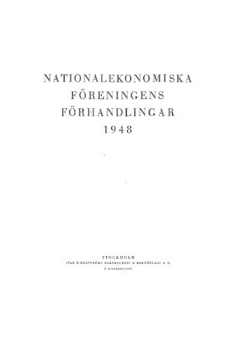 nationalekono mi ska foreningens forhandlingar - Ekonomisk Debatt