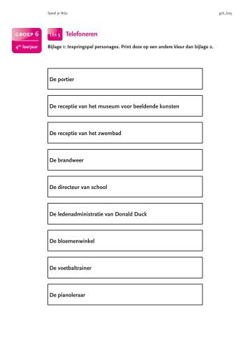 groep 6 les 5 Telefoneren