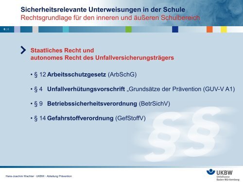 Sicherheitsrelevante Unterweisungen in der Schule Definition