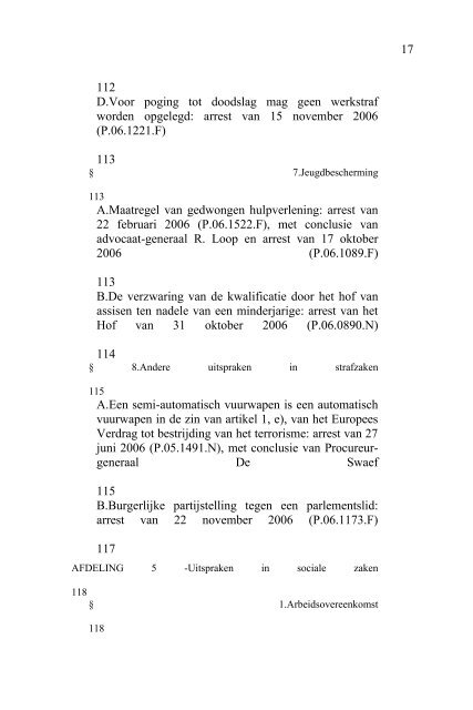 2006 - Jaarverslag Hof van Cassatie (PDF, 1.61 MB) - Federale ...