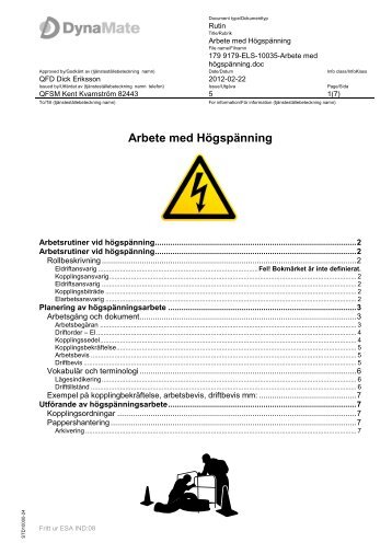 Arbete med högspänning