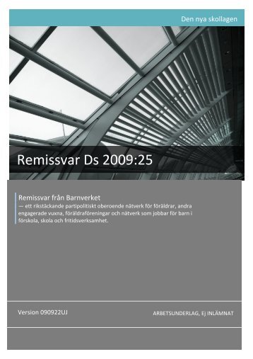 Remissvar Ds 2009:25 - Barnverket